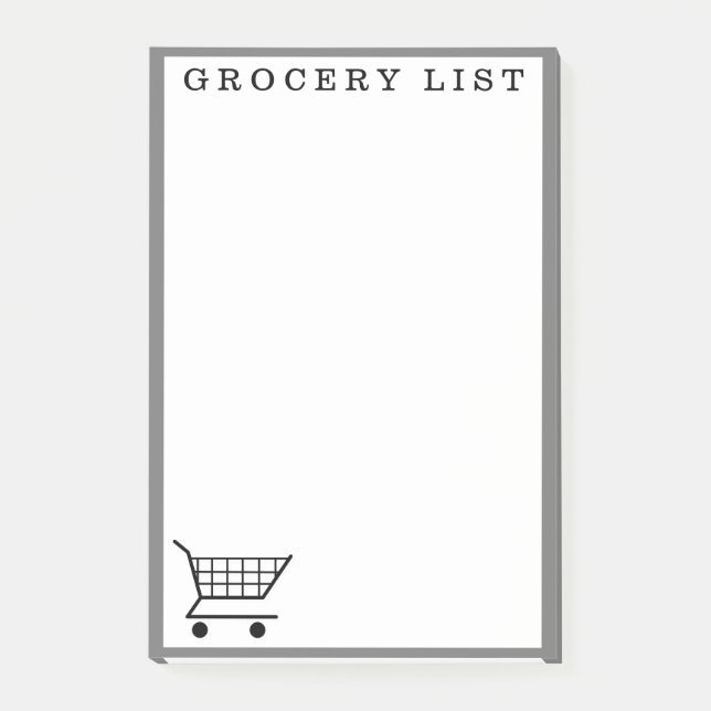 Supermarket Grocery List Shopping Notepad  (Front)