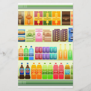 supermarket shelf products snacks