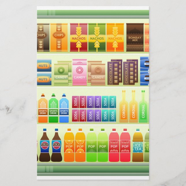 supermarket shelf products snacks (Front)