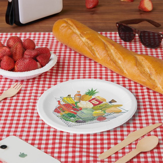 Supermarket Shopping Basket Paper Plate (Creator Uploaded)