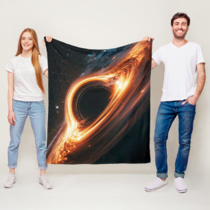 Supermassive Black Hole Accretion Disc Space Art Fleece Blanket