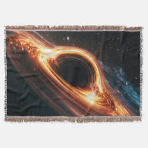 Supermassive Black Hole Accretion Disc Space Art Throw Blanket