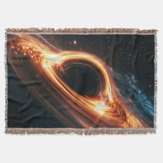 Supermassive Black Hole Accretion Disc Space Art Throw Blanket