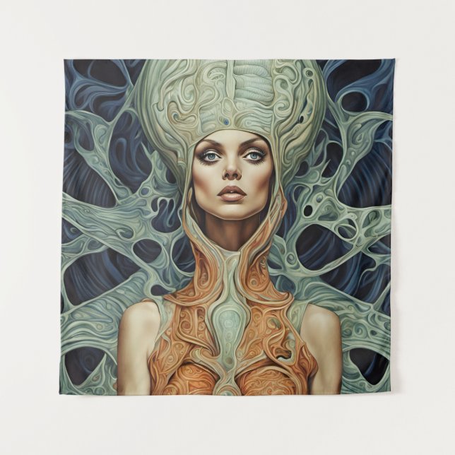 Supermodel Alien Woman Tapestry (Front)