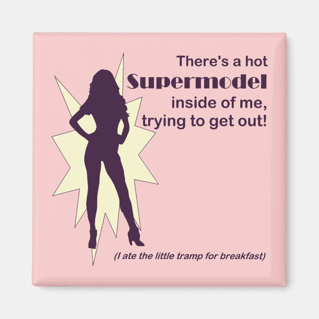Supermodel Refrigerator or Locker Magnet (Front)