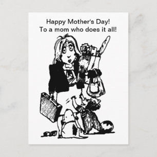 Supermom: A Mum Who Does It All Postcard