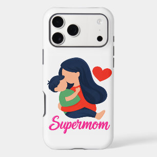 Supermom Cute Mother and Child iPhone Case