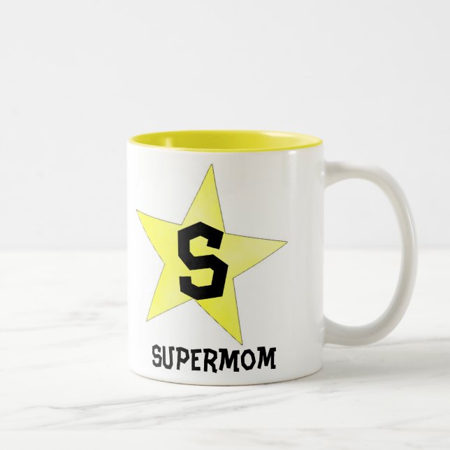 Supermom Perfect Gift for Mum Two-Tone Coffee Mug (Right)