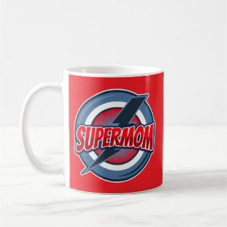 Supermom retro logo style coffee mug