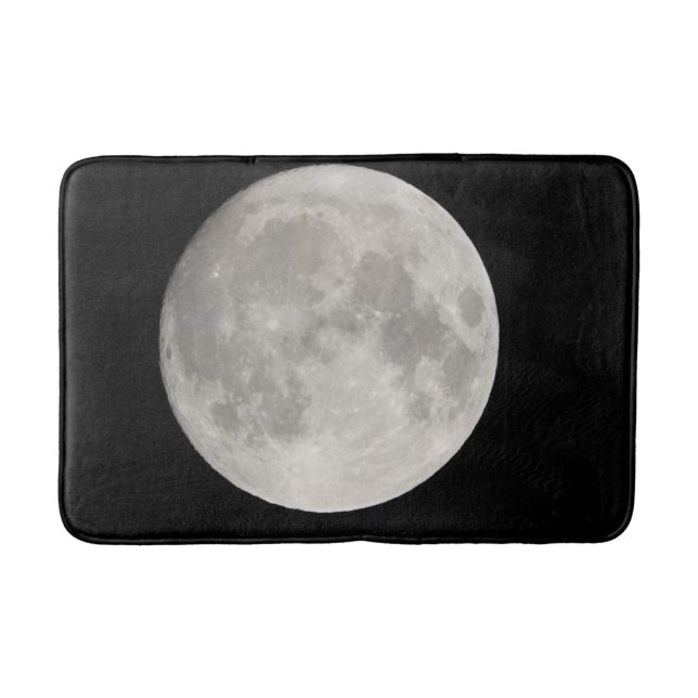 Supermoon in black sky bath mat (Front)
