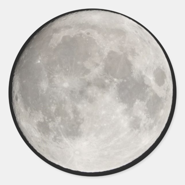 Supermoon in black sky classic round sticker (Front)