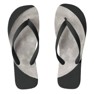 Supermoon in black sky jandals