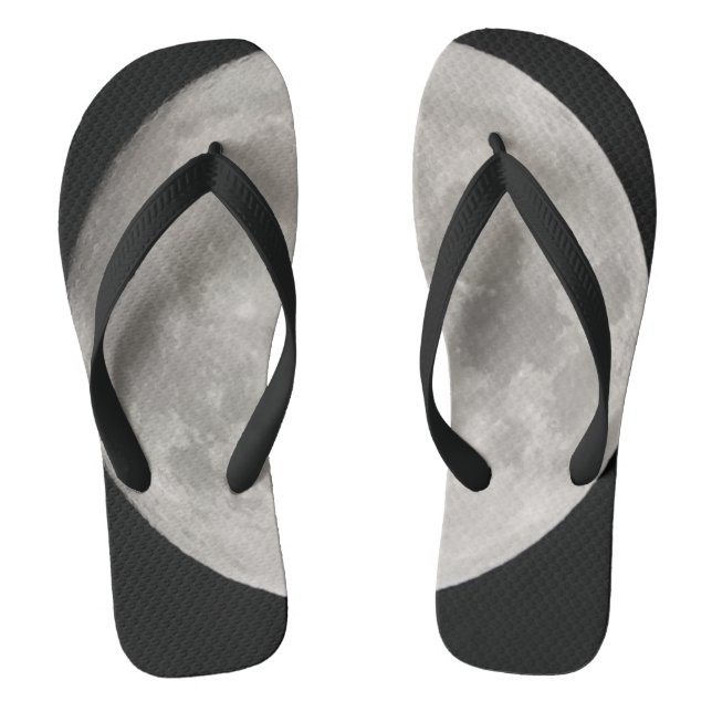 Supermoon in black sky jandals (Footbed)