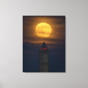 Supermoon Over Washington Monument Canvas Print