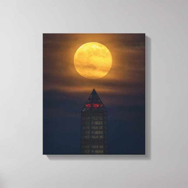 Supermoon Over Washington Monument Canvas Print (Front)