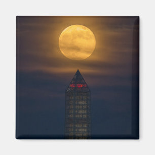 Supermoon Over Washington Monument Magnet