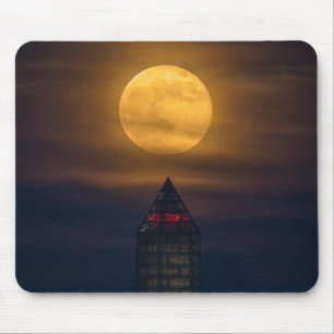 Supermoon Over Washington Monument Mouse Pad