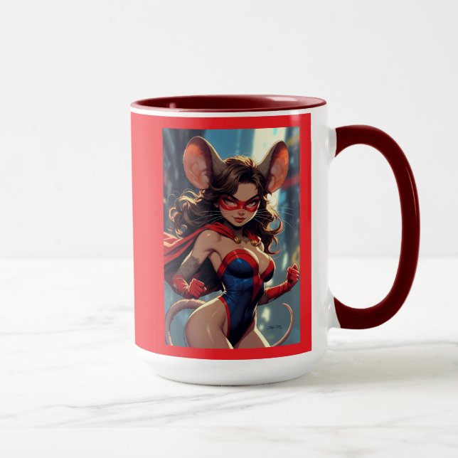 SuperMouse Woman red left hand combo mug (Right)