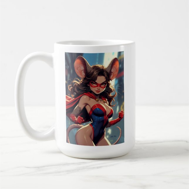 SuperMouse Woman white mug 2 sided (Left)