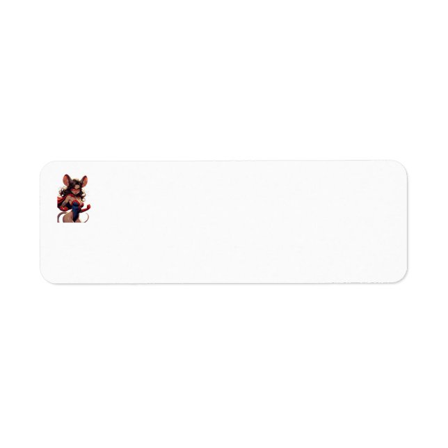 SuperMouse Woman white return address labels (Front)