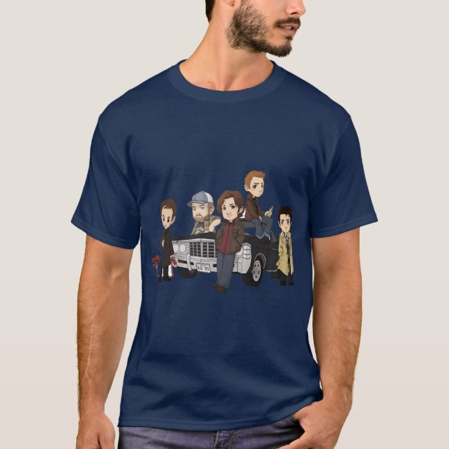 Supernatural Cartoon Design vintage friend T-Shirt (Front)