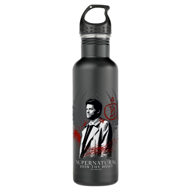 Supernatural Castiel Graffiti Graphic 710 Ml Water Bottle (Front)