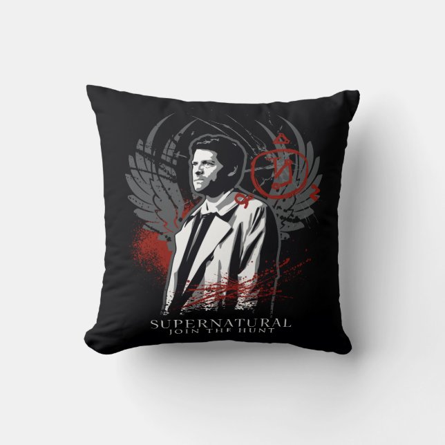 Supernatural Castiel Graffiti Graphic Cushion (Front)