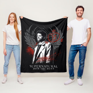 Supernatural Castiel Graffiti Graphic Fleece Blanket