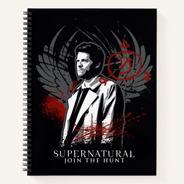 Supernatural Castiel Graffiti Graphic Notebook (Front)