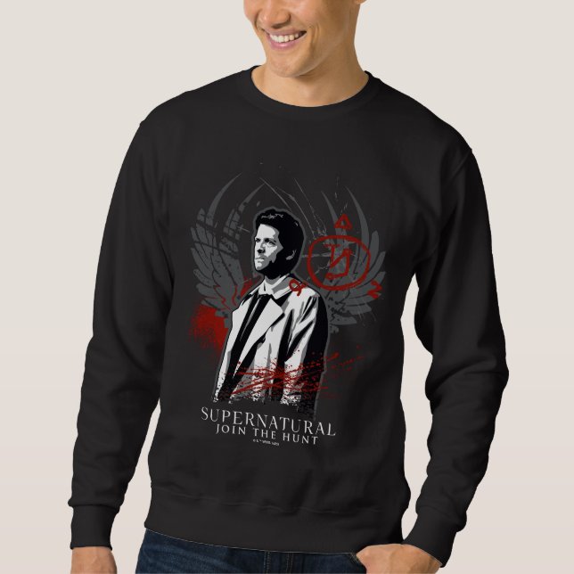 Supernatural Castiel Graffiti Graphic Sweatshirt (Front)