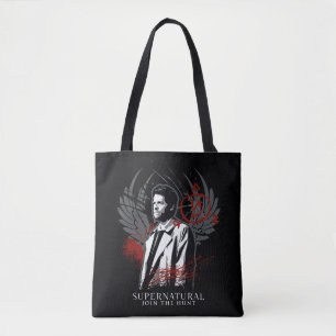 Supernatural Castiel Graffiti Graphic Tote Bag