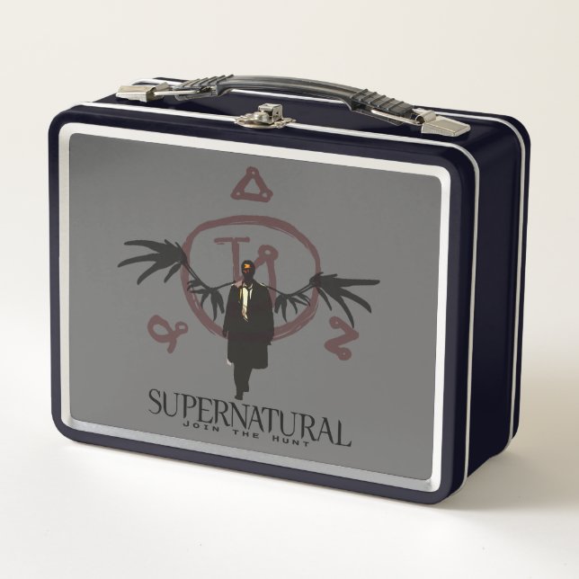 Supernatural Castiel Illustration Metal Lunch Box (Front)