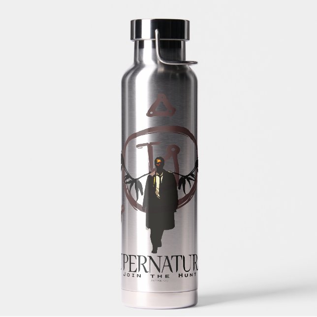 Supernatural Castiel Illustration Water Bottle (Left)