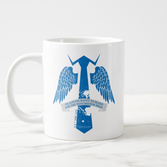 Supernatural Castiel Tie Quote Graphic Large Coffee Mug (Left)