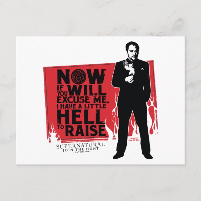 Supernatural Crowley Quote Graphic Postcard (Front)