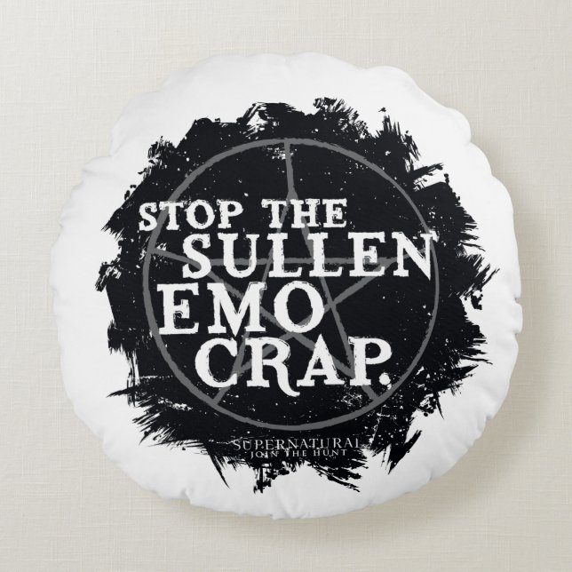 Supernatural "Emo" Quote Round Cushion (Front)