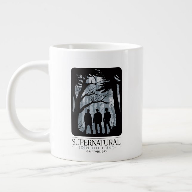 Supernatural Forest Silhouette Graphic Large Coffee Mug (Left)