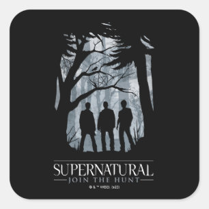Supernatural Forest Silhouette Graphic Square Sticker