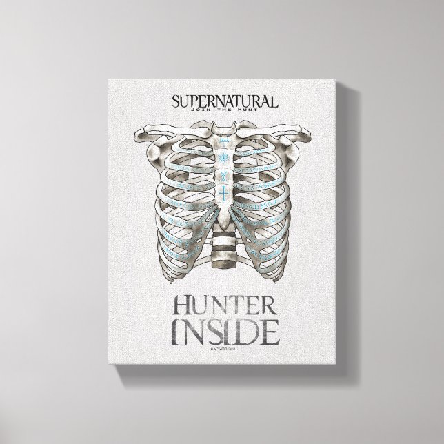 Supernatural "Hunter Inside" Ribcage Graphic Canvas Print (Front)