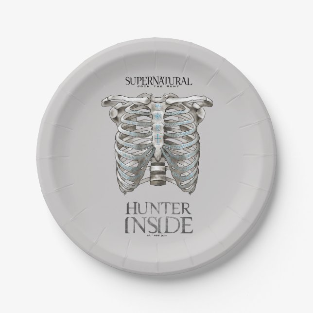 Supernatural "Hunter Inside" Ribcage Graphic Paper Plate (Front)