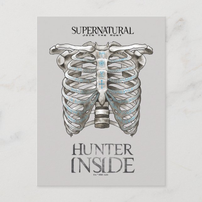 Supernatural "Hunter Inside" Ribcage Graphic Postcard (Front)