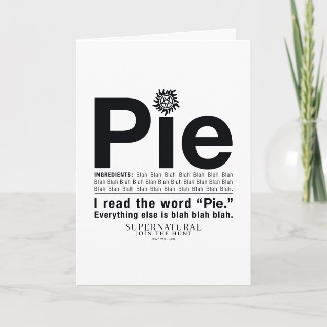 Supernatural "Pie" Quote Card (Front)