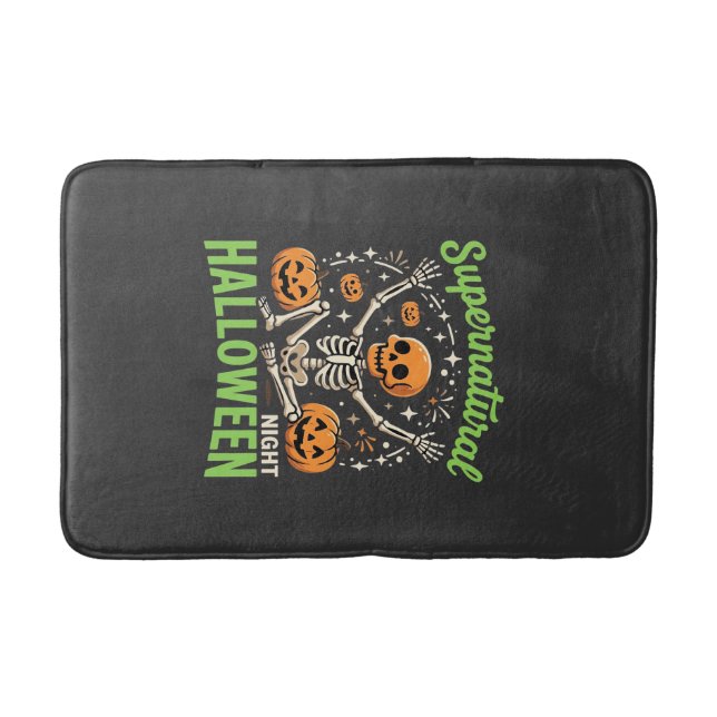 Supernatural Skeleton Halloween Vector Design_1 Bath Mat (Front)