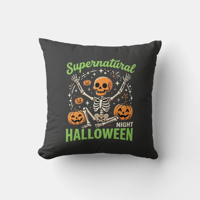 Supernatural Skeleton Halloween Vector Design_1 Cushion (Front)