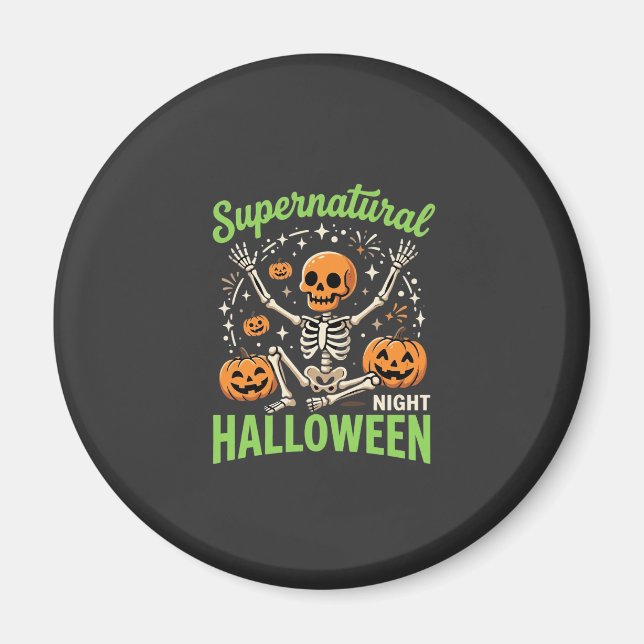 Supernatural Skeleton Halloween Vector Design_1 Magnet (Front)