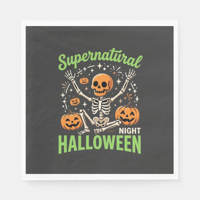 Supernatural Skeleton Halloween Vector Design_1 Napkin (Front)
