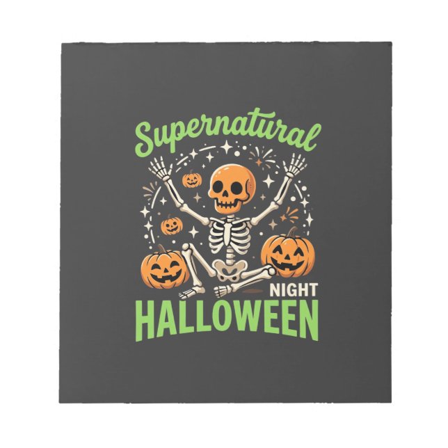 Supernatural Skeleton Halloween Vector Design_1 Notepad (Front)