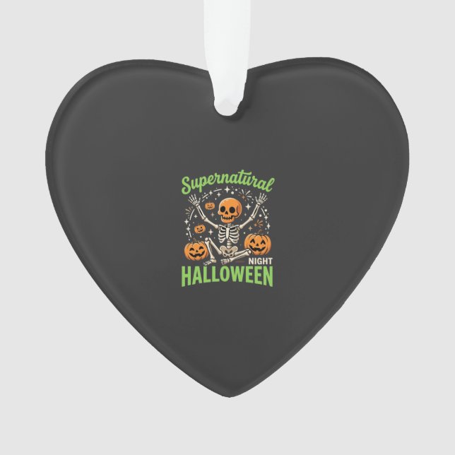 Supernatural Skeleton Halloween Vector Design_1 Ornament (Front)