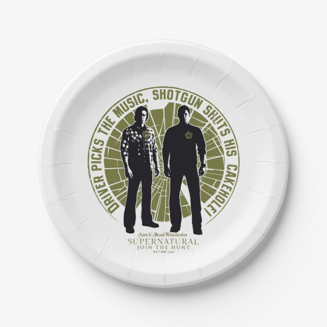 Supernatural Winchester Brothers "Shotgun" Paper Plate (Front)