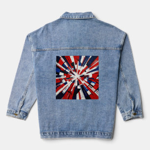 Supernova Pop – Abstract Geometric Explosion Denim Jacket